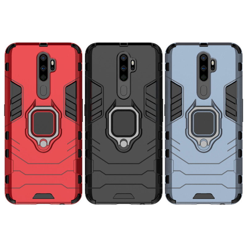 เคส OPPO A9 (2020) / A5 (2020) #เคสฝาหลังพลาสติกแข็ง +TPU Hybrid Case มีแหวนสวมนิ้วโลหะ (สินค้าพร้อมส่ง)