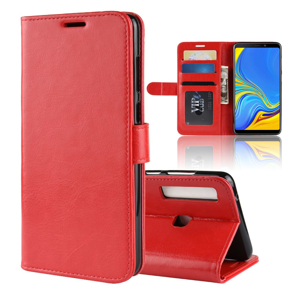 Case Samsung Galaxy A9 (2018) #เคสฝาพับหนัง PU ผิวหนังม้าสไตล์กระเป๋าสตางค์สีสันสวยงามทันสมัย