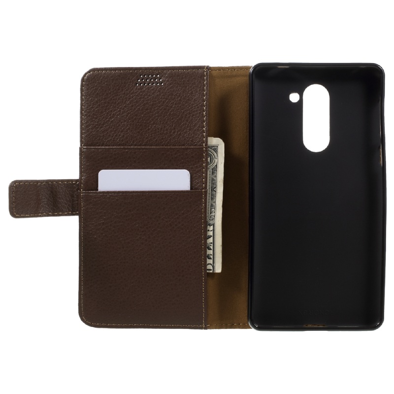 Case Huawei GR5 2017 เคสหนังผิวลิ้นจี่ฝาพับปิดแม่เหล็กสไตล์กระเป๋าสตางค์