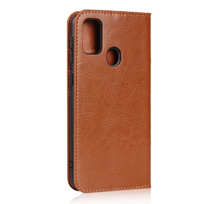 Case Samsung Galaxy M21 #เคสฝาพับหนังแท้แบบกระเป๋าสตางค์คุณภาพดี Crazy Horse Genuine Leather Cover