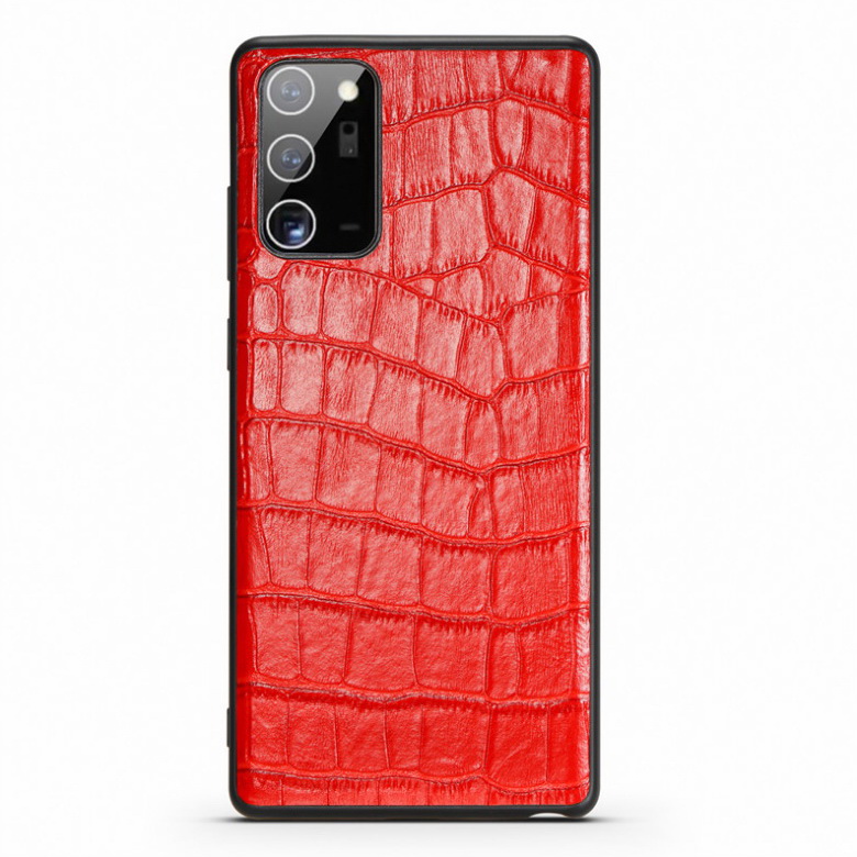 Case Samsung Galaxy Note 20 Ultra / Note 20 Ultra 5G #เคสฝาหลังเคลือบหนังลายผิวจระเข้ Fashion Luxury Crocodile pattern Genuine Leather Back Cases Business Phone Casing Matte