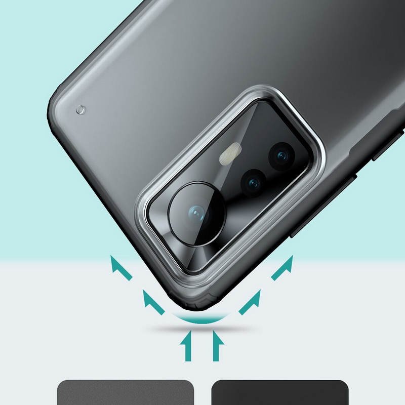 เคส Xiaomi 12 #เคสฝาหลังโปร่งแสงสีขุ่นขอบทึบ +TPU Hybrid Case