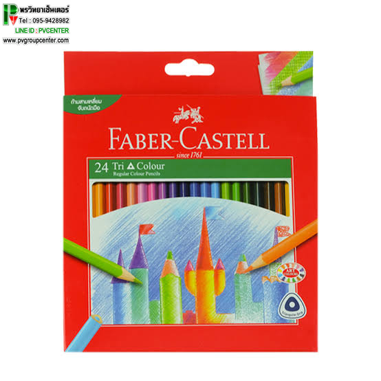 สีไม้แท่งสามเหลี่ยม Faber-Castell แท่งยาว 24 สี