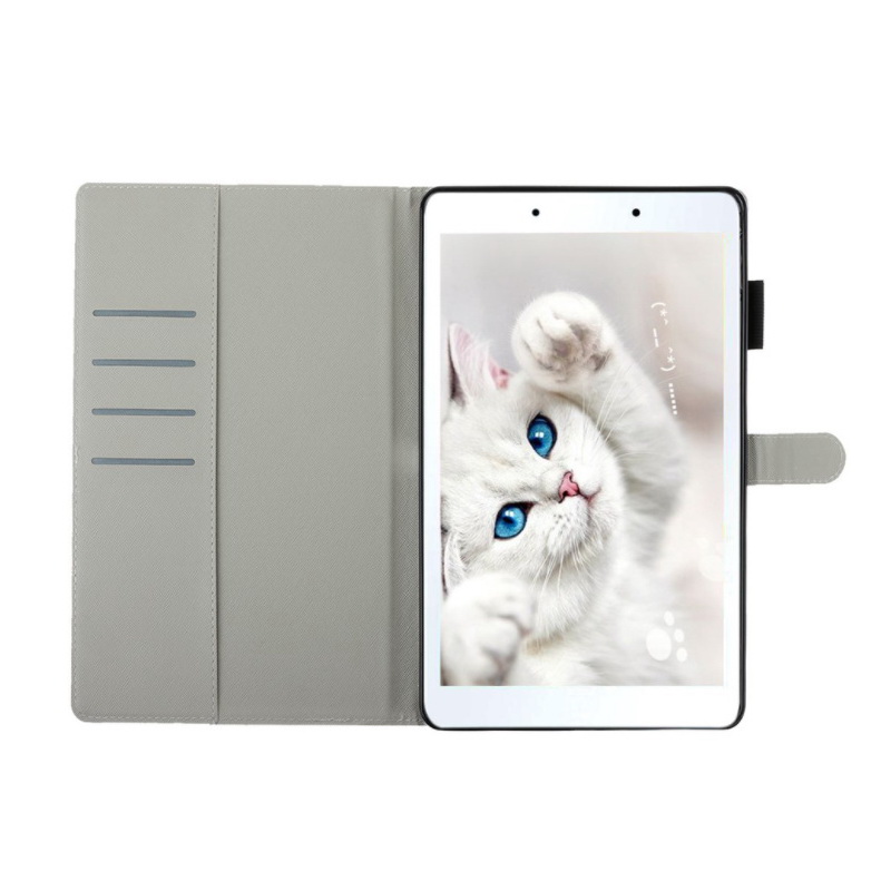 เคส Samsung Galaxy Tab A 8.0 (2019) SM-T290 SM-T295 SM-T297 #เคสฝาพับพิมพ์ลายหนัง PU พร้อมที่เก็บการ์ด Pattern Printing PU Leather Tablet Stand Case with Card Storage