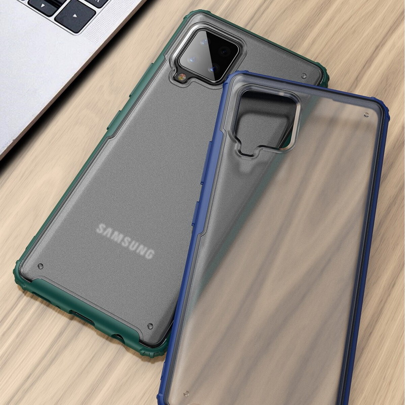 เคส Samsung Galaxy A42 5G #เคสฝาหลังโปร่งแสงสีขุ่นขอบทึบ +TPU Hybrid Case