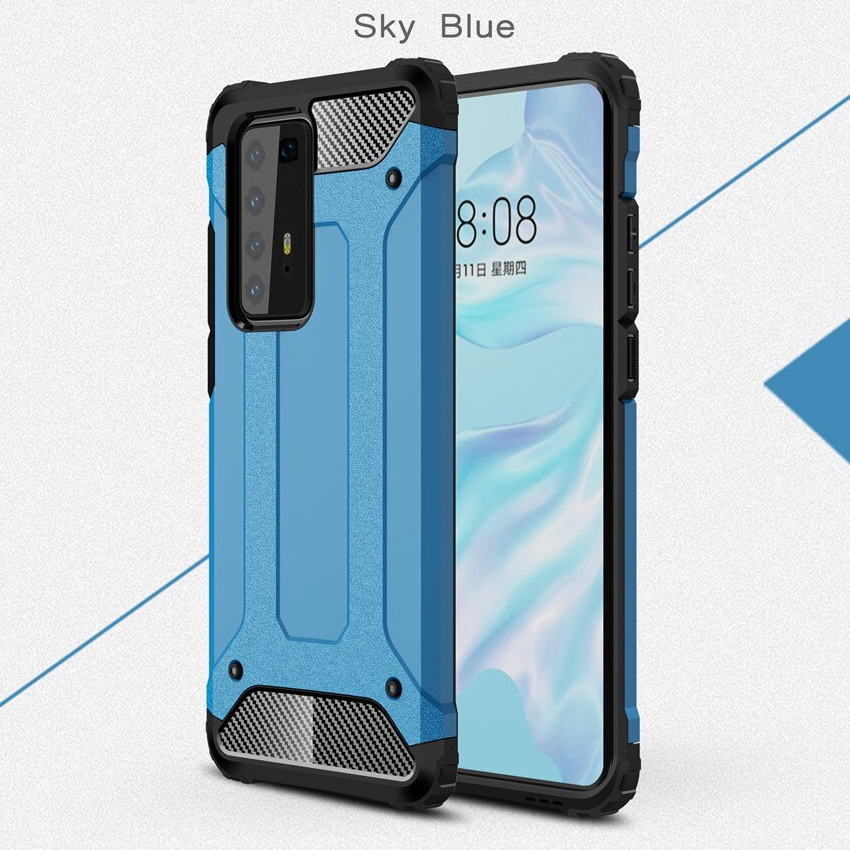 Case Huawei P40 #เคสฝาหลังเกราะป้องกัน ไฮบริด พลาสติก+TPU Heavy Duty Rugged Hybrid