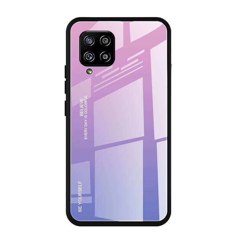 เคส Samsung Galaxy A42 5G #เคสฝาหลัง Gradient Color Glass + PC + TPU Hybrid Case