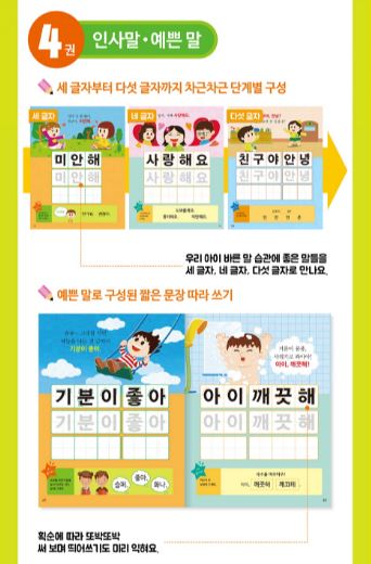 สมุดแบบฝึกเขียนอักษรเกาหลี Fun and Fast Hangul Writing Set (4เล่ม/ชุด) 재미있고 빠른 한글 쓰기 세트 Fun and Fast Hangul Writing Set (4Vols./Set)