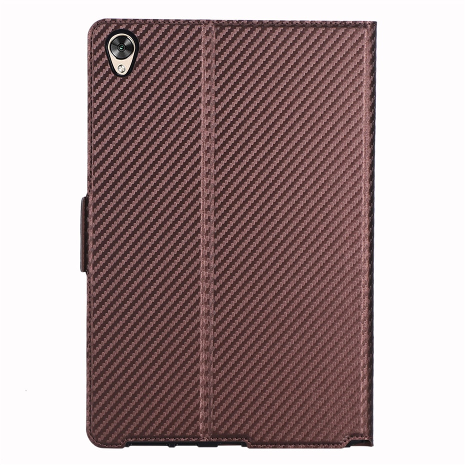 Case Huawei MediaPad M6 10.8-inch #เคสแบบฝาพับลาย Carbon Fiber Texture Magnetic Leather Shell มีช่องใส่การ์ด