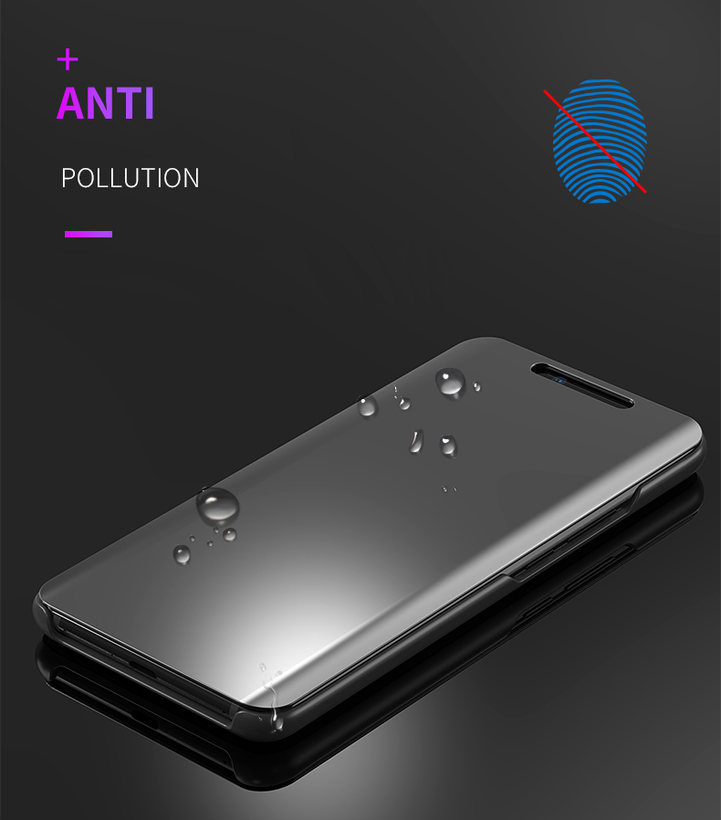 Case Huawei Mate 20 Pro (พร้อมส่ง) #เคสฝาพับปกโปร่งแสงผิวเงา Electroplating Mirror Surface สำหรับWindow View สีโรสโกลด์