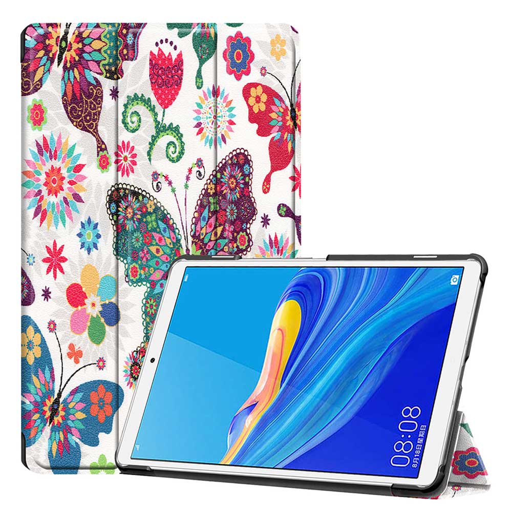 เคส Huawei MediaPad M6 8.4 #เคสฝาพับหนัง PU พิมพ์ลาย Pattern Printing Tri-fold Stand Leather Tablet Shell