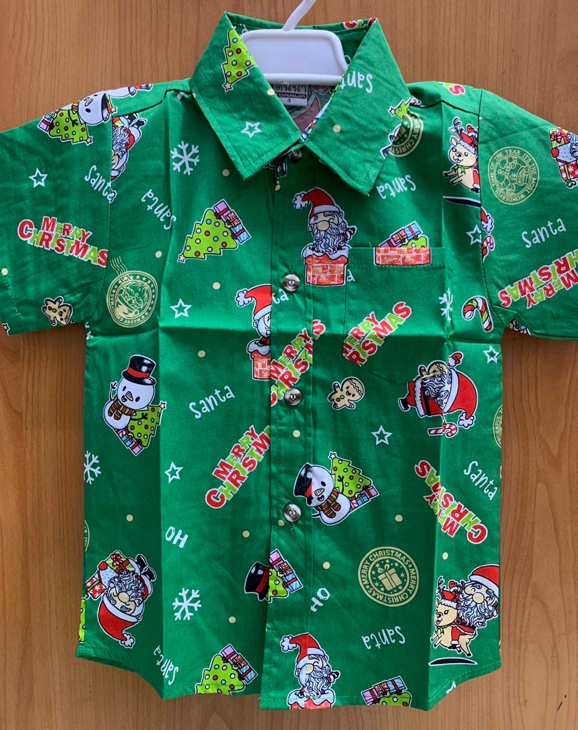 เสื้อเชิ้ตคริสต์มาส น้อง2ถึง14ปี