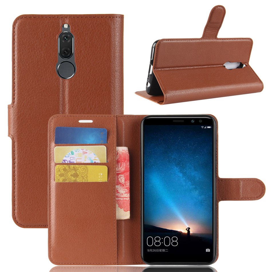 Case Huawei nova 2i 5.9นิ้ว #เคสฝาพับสไตล์กระเป๋าสตางค์หนัง PU ผิวลิ้นจี่สีสันสวยงามทันสมัย