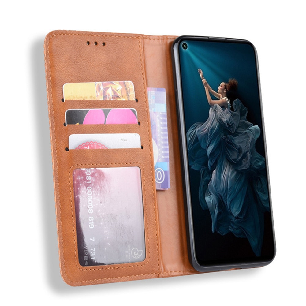 เคส Huawei Nova 5T #เคสฝาพับปกหนังสไตล์วินเทจดูดซับอัตโนมัติแบบกระเป๋าสตางค์