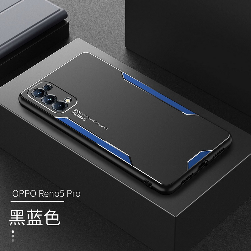 Case OPPO Reno 6 5G #เคสฝาหลังไฮบริด Metal +TPU Shockproof metal back plate Phone Back Cover (สินค้าตัวอย่างสินค้าจริงตรงตามรุ่น)
