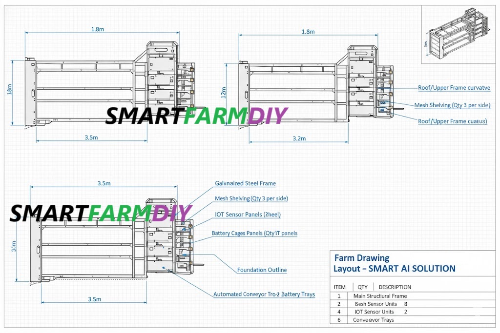 รับออกแบบผังฟาร์มกรงไก่ไข่ Future Farming (AI Generative Farming)