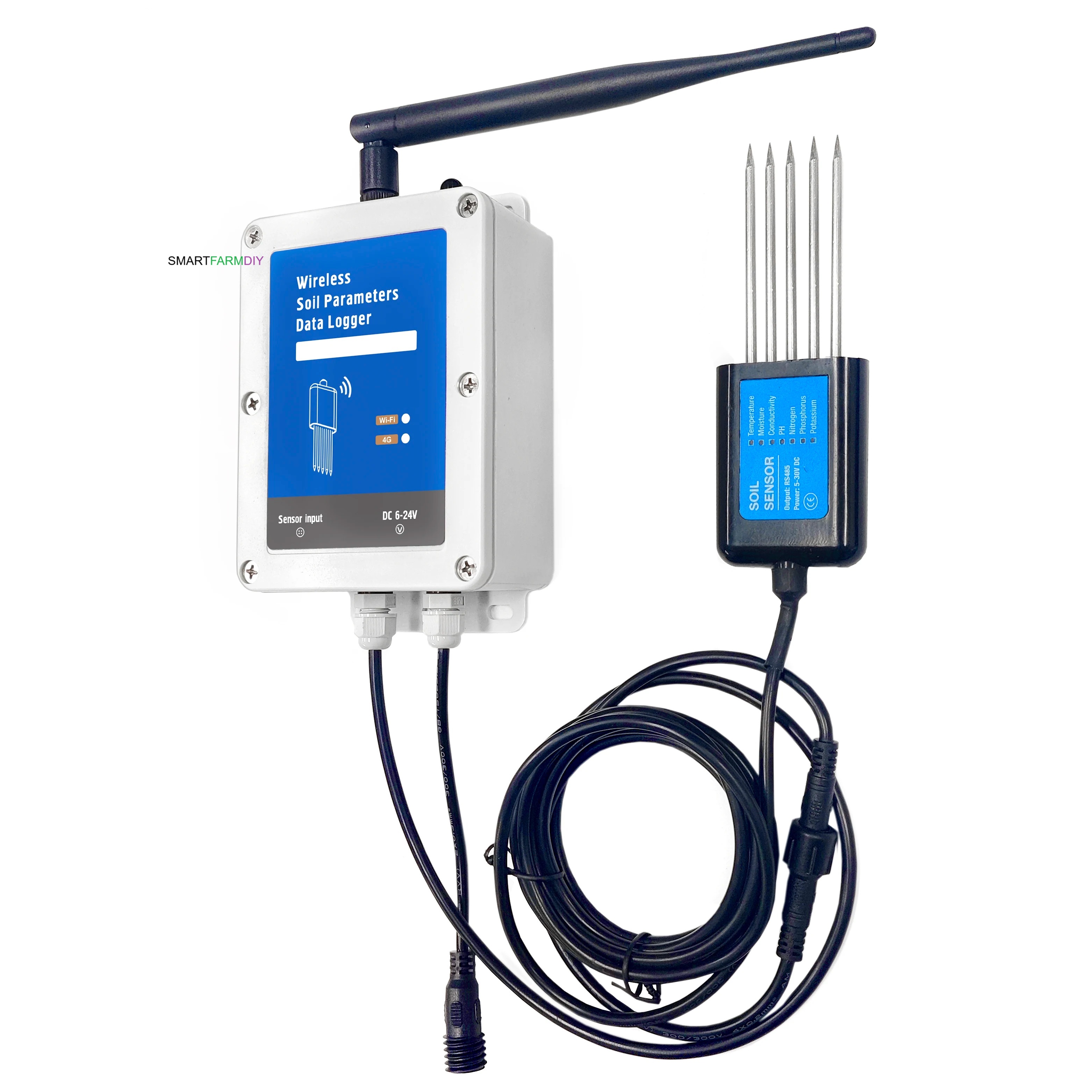 7 in 1 NPK soil wireless sensor 4G เซ็นเซอร์วัดค่าในดินแบบ 7 ใน 1 ชุด (ต้องซื้อใส่ซิมการ์ด)