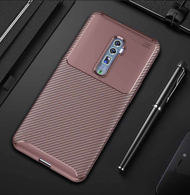 เคส OPPO A9 (2020) / A5 (2020) #เคสฝาหลังนิ่ม Carbon Fiber Anti-drop TPU Protection