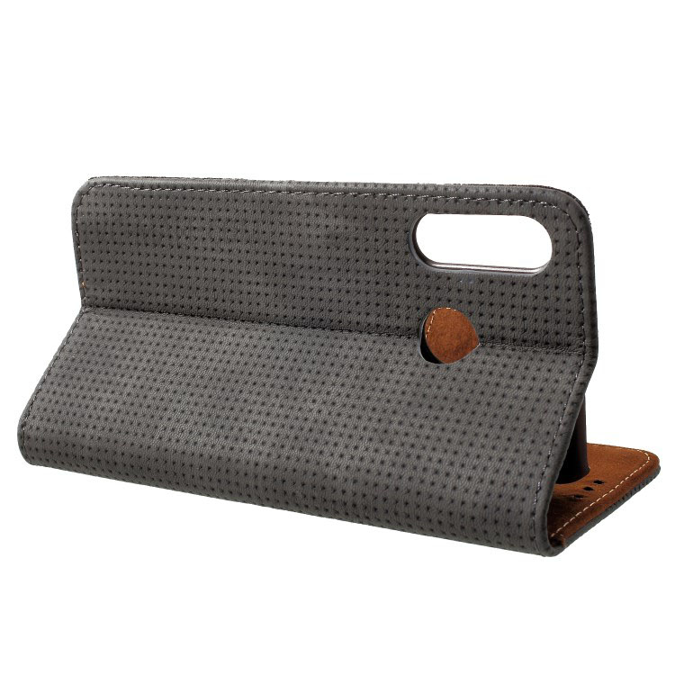 Case Huawei P30 Lite #เคสฝาพับหนัง PU สไตล์ย้อนยุค แบบกระเป๋าสตางค์ Mesh Pattern Retro Leather Wallet