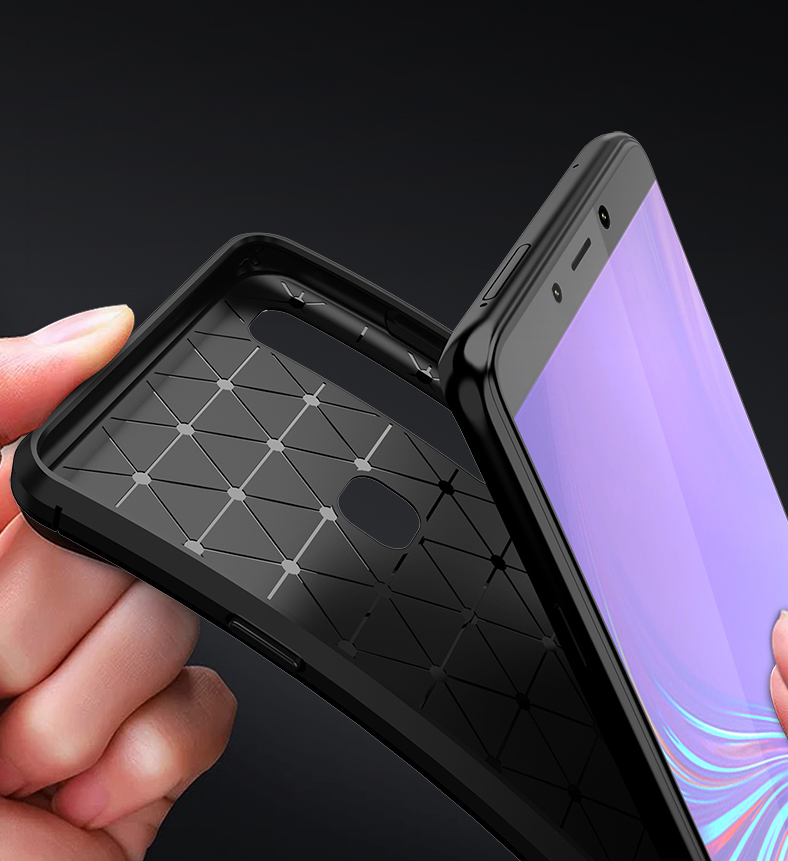 Case Samsung Galaxy A9 (2018) #เคสฝาหลังนิ่ม Carbon Fiber Anti-drop TPU Protection