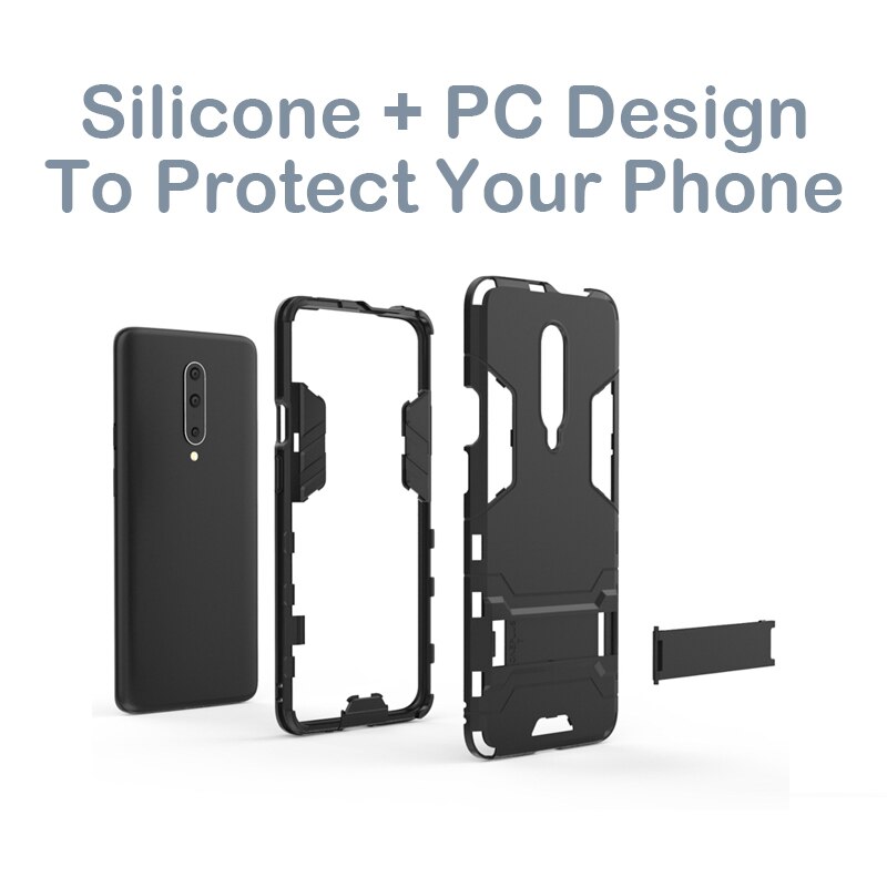 Case OnePlus 7 Pro #เคสฝาหลังพลาสติก ไฮบริด TPU + Kickstand