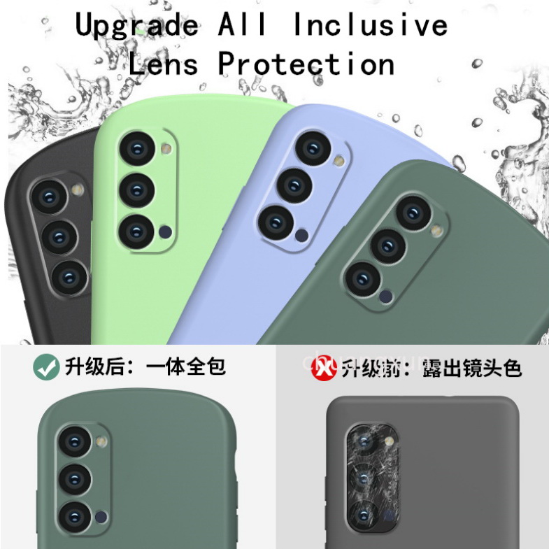 เคส OPPO Reno 5 Pro 5G #เคสฝาหลังซิลิโคนนิ่มรูปไข่ High Quality Oval Liquid Silicone Matte Casing Soft Cover