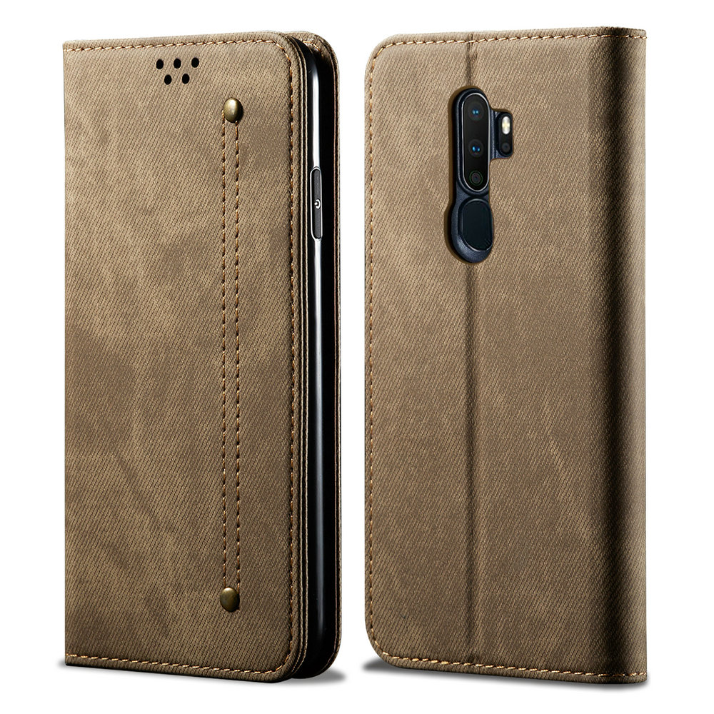 Case OPPO A9 (2020) / OPPO A5 (2020) #เคสฝาพับสไตล์ย้อนยุคผิวผ้ายีนส์แบบกระเป๋าสตางค์
