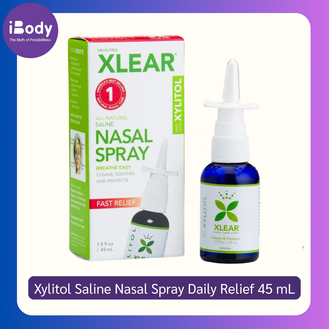 80% Sale!!!EXP.03/2025 Xlear® Xylitol Saline Nasal Spray Daily Relief 45 mL ผลิตภัณฑ์ล้างจมูก