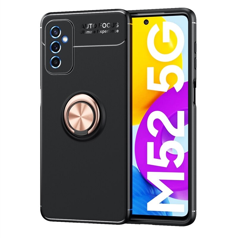 Case Samsung Galaxy M52 5G #เคสฝาหลัง TPU Finger Ring Kickstand (แผ่นโลหะแบบ Built-in)