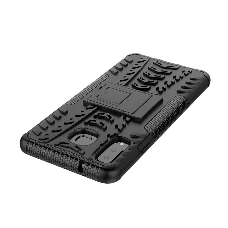 Case Samsung Galaxy A8 Star #เคสฝาหลังกันลื่น Cool Tyre Pattern Kickstand (PC + TPU)