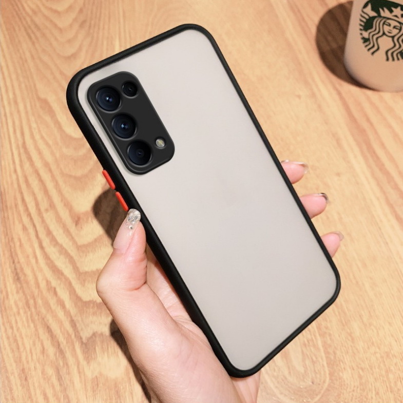 เคส OPPO Reno 5 Pro 5G #เคสฝาหลังขอบซิลิโคนิ่ม Fashion Color Liquid Frame Anti-fall Phone Case