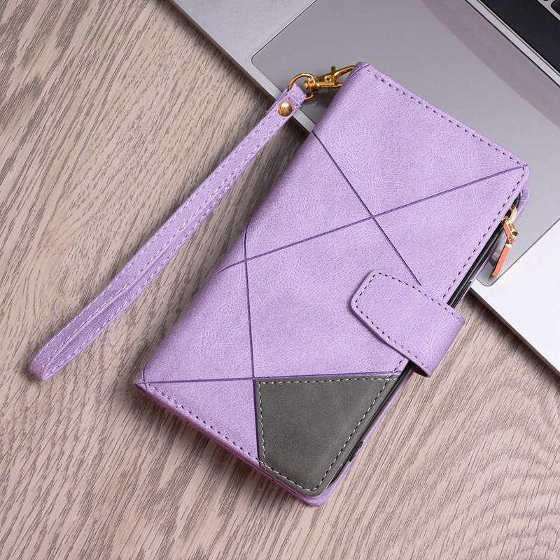เคส Samsung Galaxy A30/A20 #เคสฝาพับหนัง PU มีช่องซิปมีที่เสียบการ์ด สายคล้องมือ Card Slots Luxury Flip Stand Card Zipper Phone Leather Wallet Cover