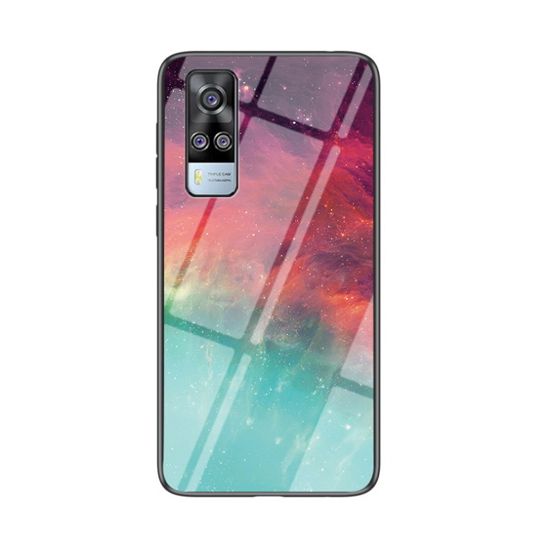 Case Vivo Y31 2021 #เคสฝาหลัง Gradient Color Glass + PC + TPU Hybrid Case