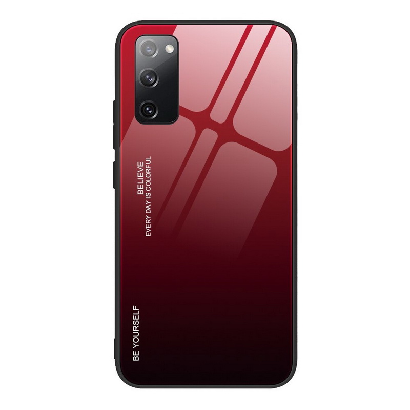เคส Samsung Galaxy S20 FE / S20 FE 5G #เคสฝาหลัง Gradient Color Glass + PC + TPU Hybrid Case