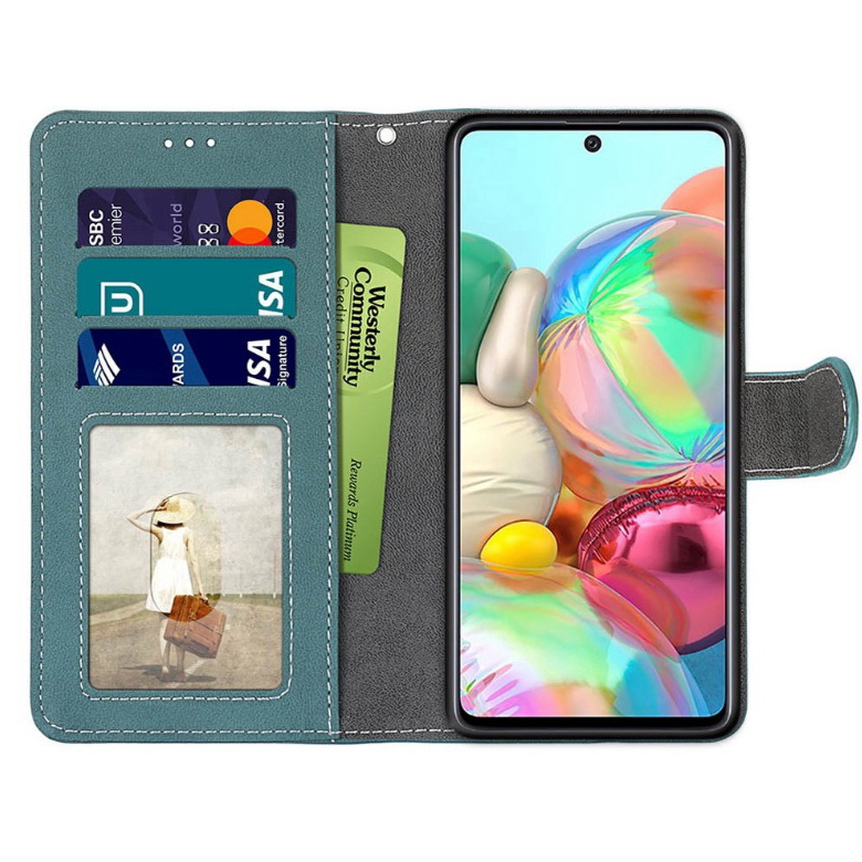 Case Samsung Galaxy A71 5G SM-A716F #เคสฝาพับหนัง PU ปกหนังสไตล์วินเทจผิวด้านแถบปิดแม่เหล็ก Vintage Matte Flip PU Leather Cover Magnetic Buckle Wallet Case Card Holder