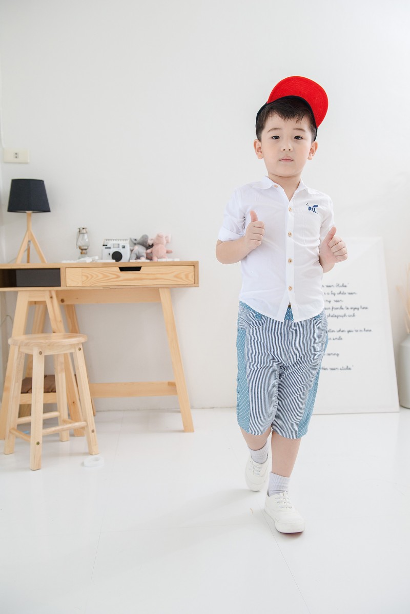 กางเกงริ้วฟ้า เด็ก 6 เดือน ถึง 4 ขวบ