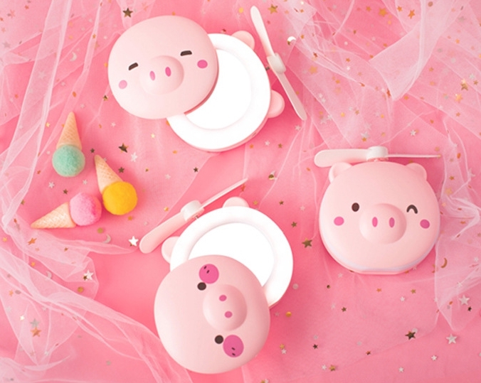 พัดลมมินิพร้อมกระจกแต่งหน้า