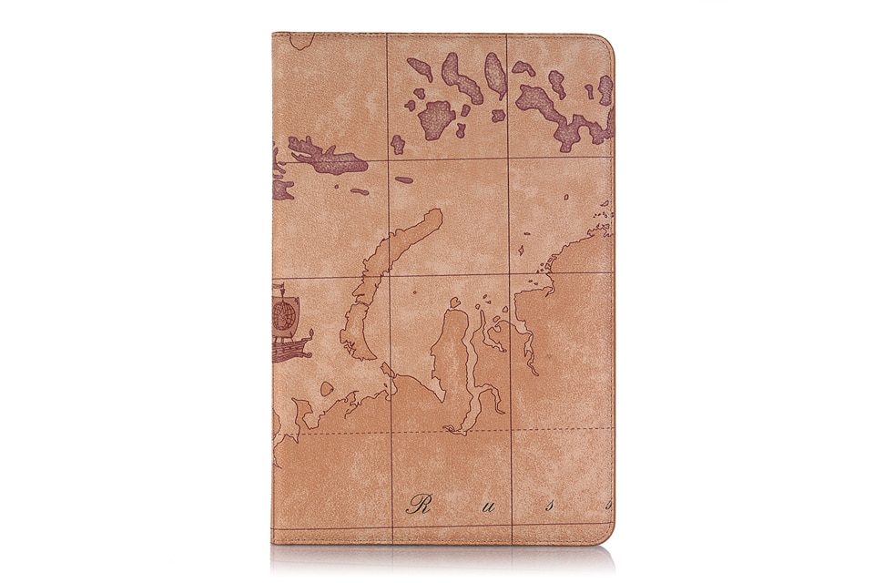 Case Samsung Galaxy Tab S4 10.5 T830 T835 #เคสฝาพับหนัง PU พิทพ์รูปแบบแผนที่ Map Pattern Stand Wallet Leather