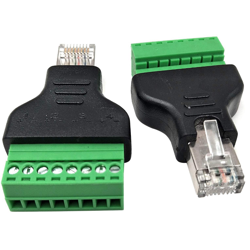 RJ45 Connector RJ45 TO สกรูอะแดปเตอร์ RJ45 สำหรับกล้องวงจรปิด DVR