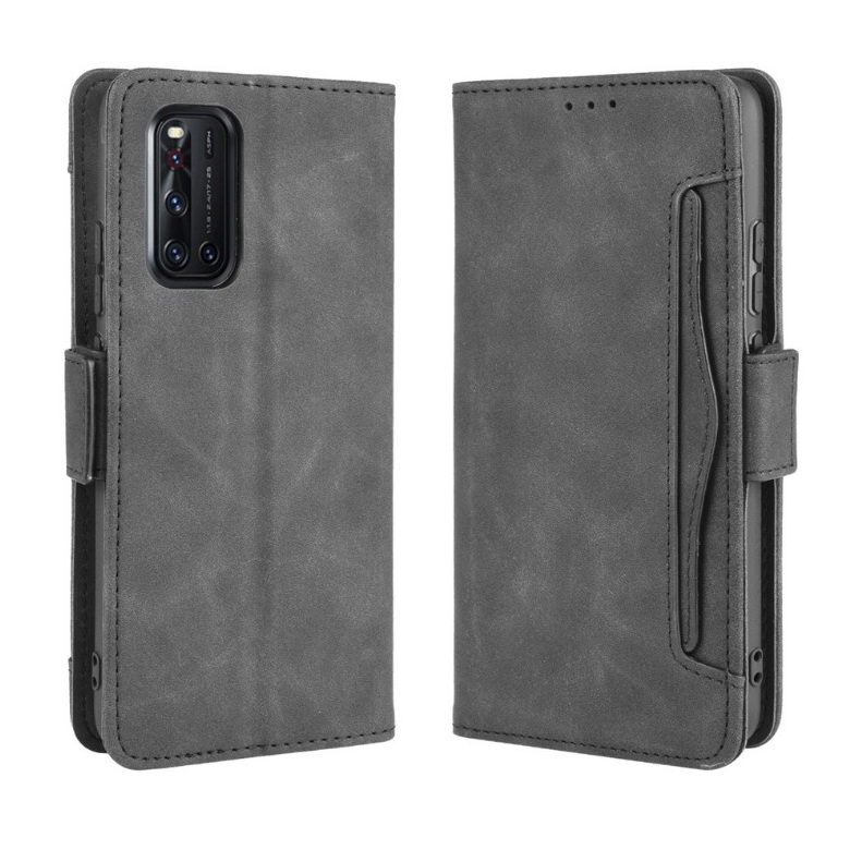 Case Vivo V19#เคสฝาพับหนัง PU มีที่เสียบการ์ดหลายช่อง Multiple Card Slots PU Leather Cover