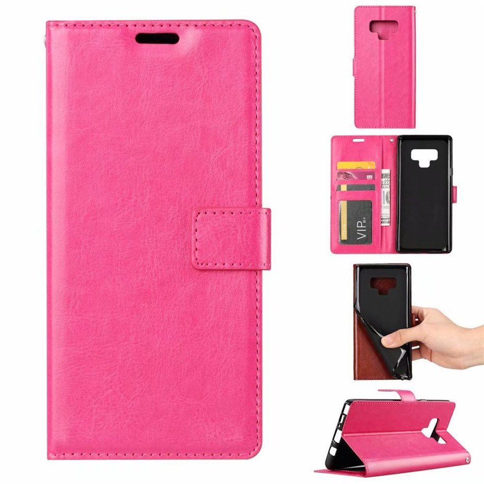 Case Samsung Galaxy Note 9 #เคสฝาพับหนัง PU ผิวหนังม้าสไตล์กระเป๋าสตางค์ Crazy Horse Texture Wallet