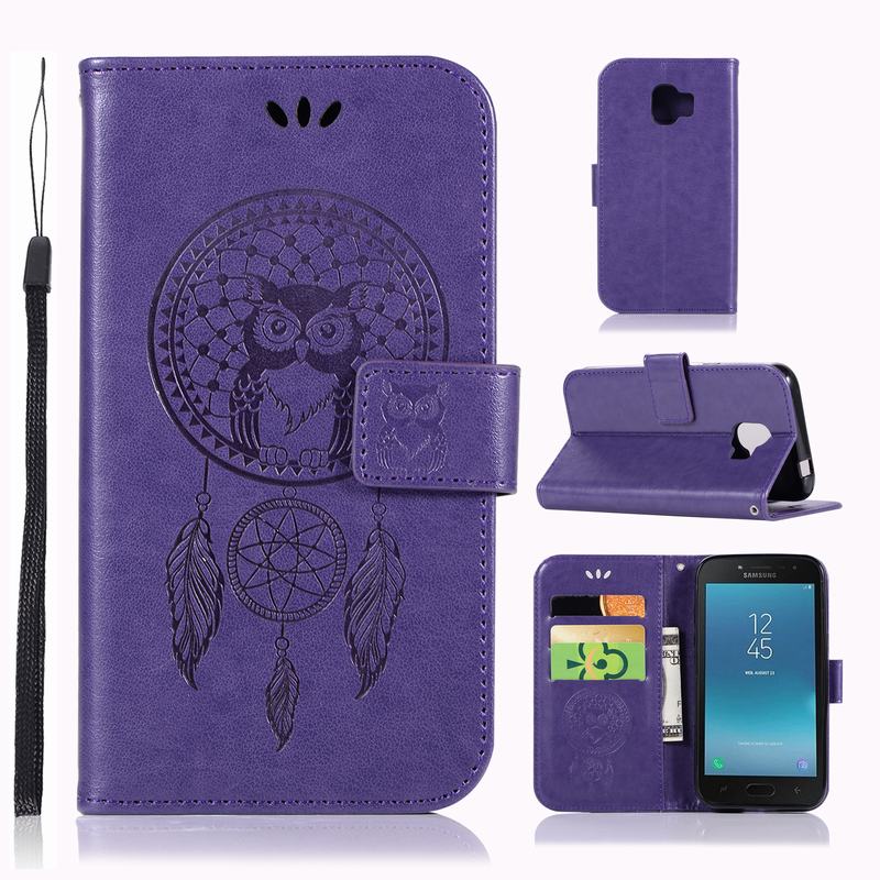 Case Samsung Galaxy J2 Pro 2018 #เคสฝาพับแบบกระเป๋าสตางค์ฝาพับหนัง PU ลายนกฮูก Dream Catcher Owl