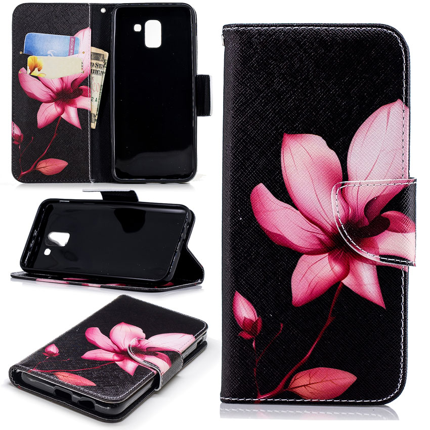 เคส Samsung Galaxy J6 (2018) #เคสฝาพับสไตล์กระเป๋าสตางค์พิมพ์ลายสวยๆ Pattern Printing Magnetic Leather