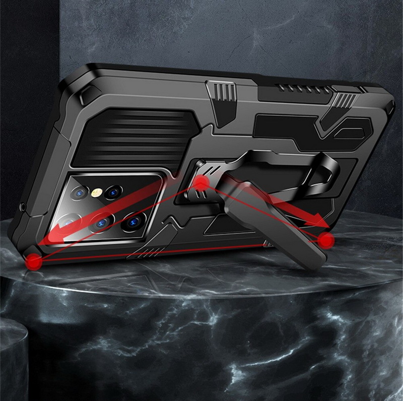 เคส realme 5i #เคสฝาหลังกันกระแทกมีคลิบหนีบ ไฮบริด พลาสติก+TPU Heavy Duty Rugged Hybrid