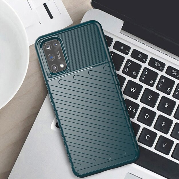 Case realme 7 Pro #เคสฝาหลัง TPU อ่อน Thunder Series Twill Texture Soft TPU