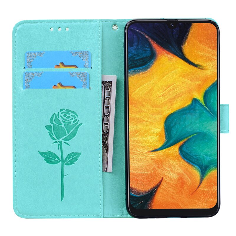 Case Huawei P40 #เคสฝาพับหนัง PU ลายดอกกุหลาบแบบกระเป๋าสตางค์ HAT PRINCE Imprinted Rose Leather