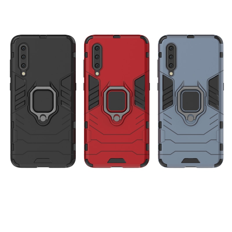 Case Xiaomi Mi 9 #เคสฝาหลังพลาสติกแข็ง +TPU Hybrid Case มีแหวนสวมนิ้วโลหะ