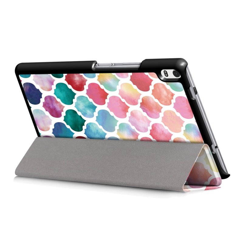 Case Lenovo Tab 4 8 Plus #เคสฝาพับ 3 พับสมาร์ทTri-fold Stand Case พิมพ์ลายสวยๆ