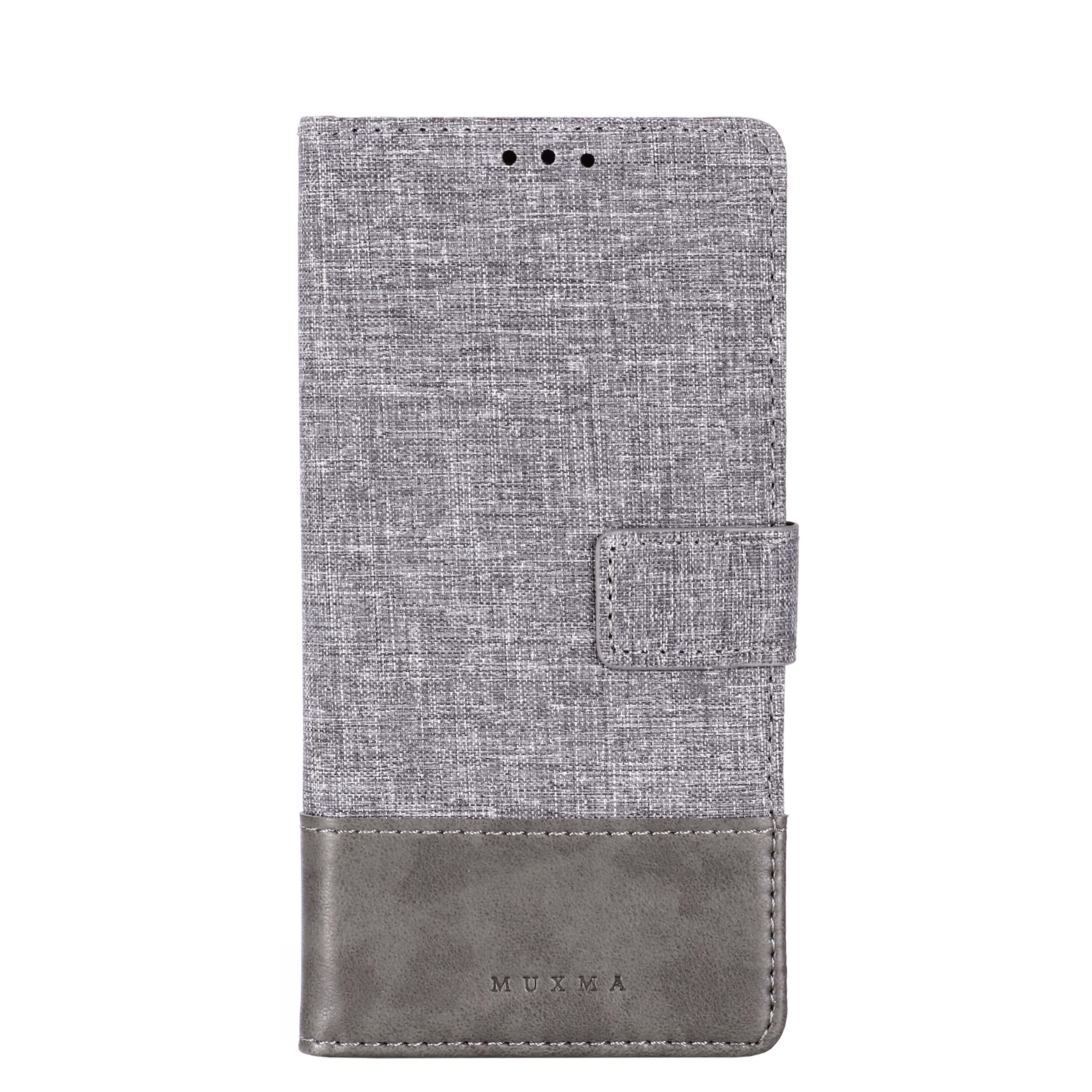 เคส Vivo Y31 2021 #เคสแบบฝาพับ MUXMA หนัง PU ออกแบบสีทูโทนตัดลายผ้า Canvas Splicing