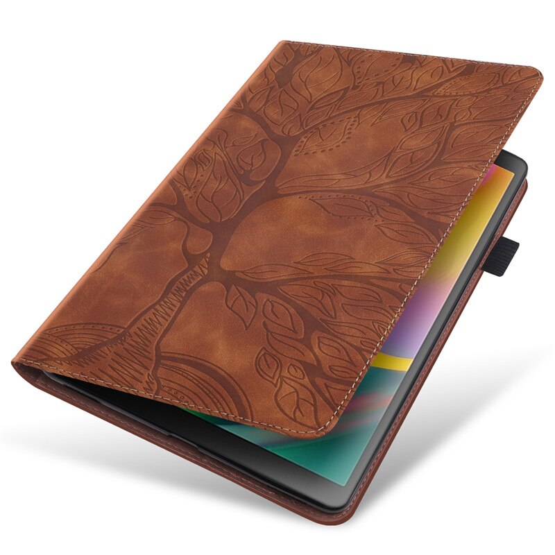 เคส Samsung Galaxy Tab S6 Lite 10.4 SM-P610 P615 P617 #เคสฝาพับหนัง PU ลายต้นไม้ Life Tree Print Leather Stand Smart Case Cover